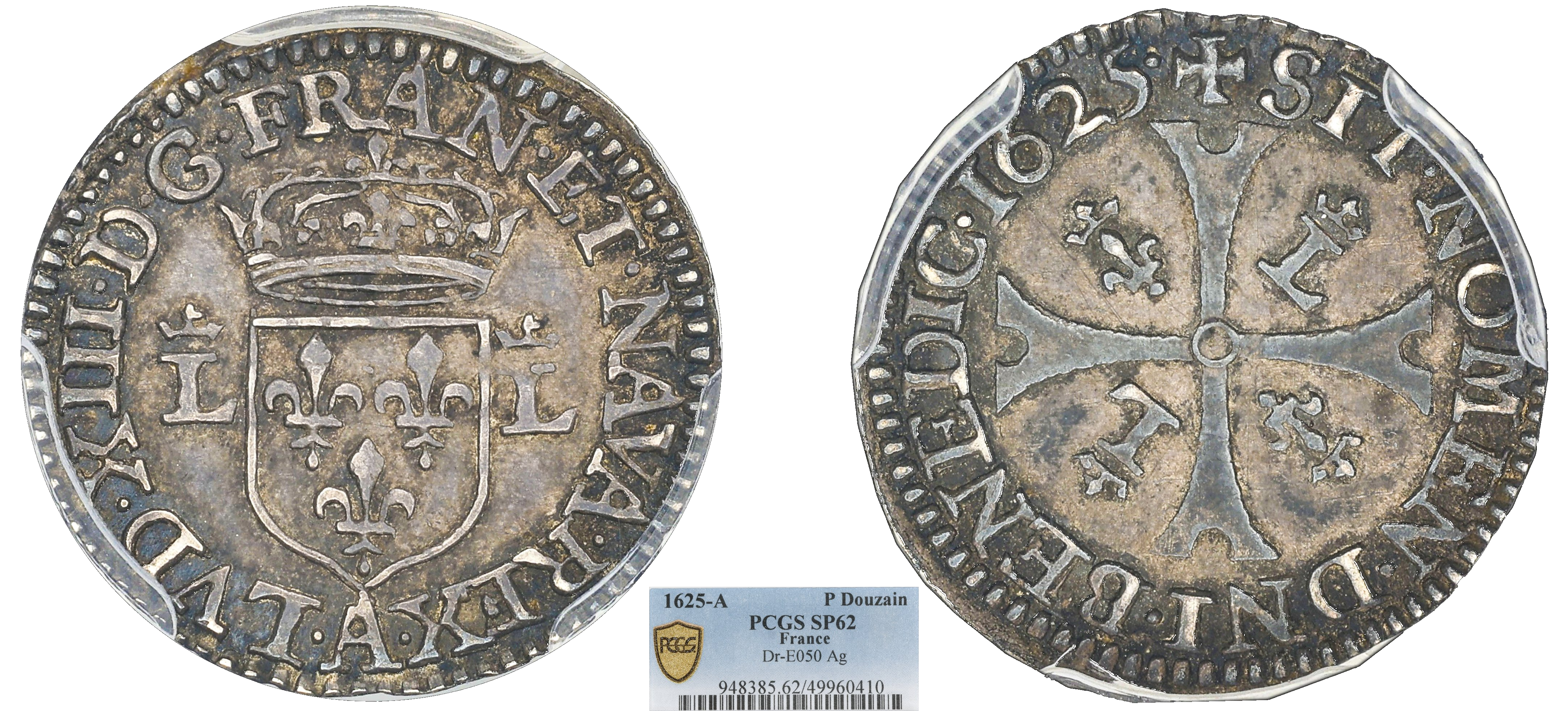 FRANCE - LOUIS XIII - ESSAI DU DOUZAIN ARGENT 1625 PARIS - PCGS SP62
