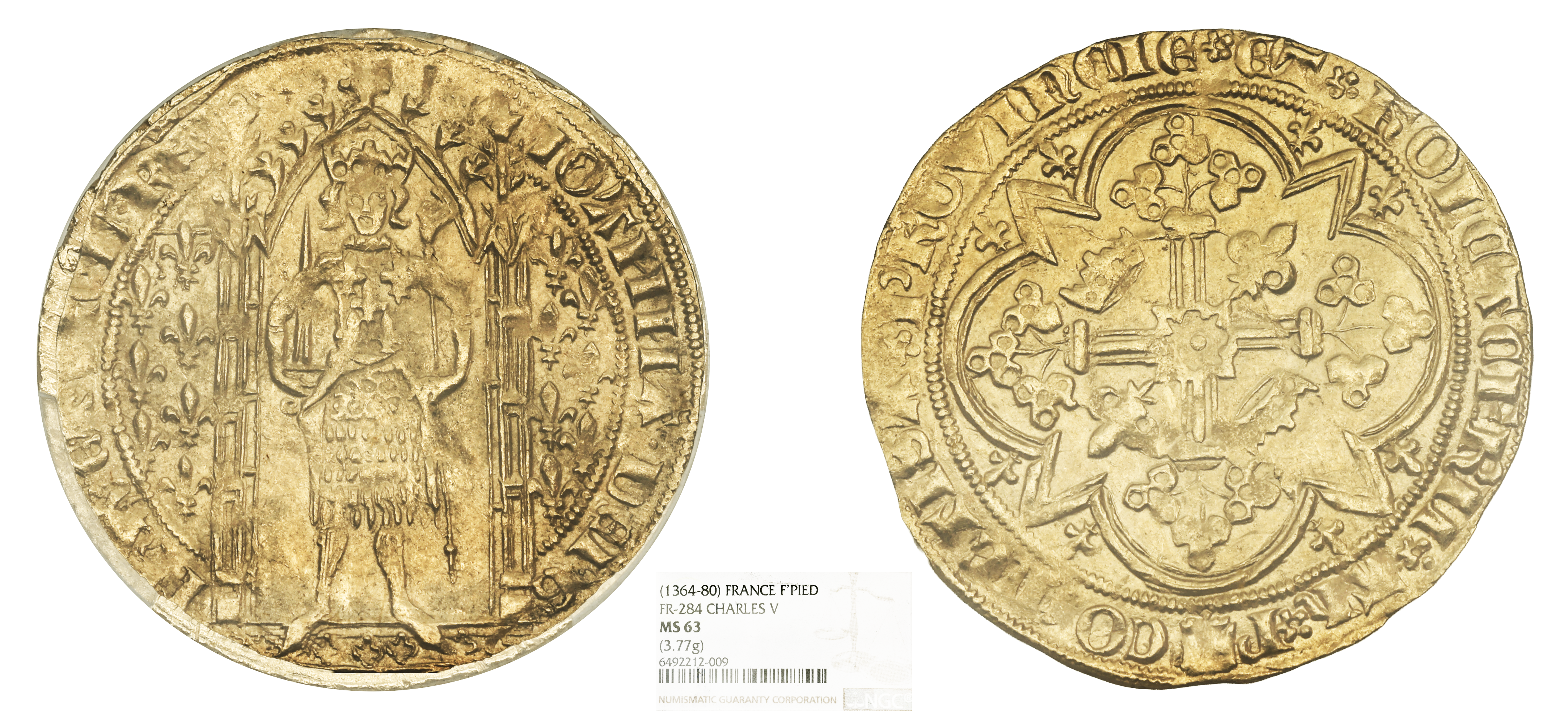 FRANCE - JEANNE DE NAPLES - FRANC À PIED - NGC MS63