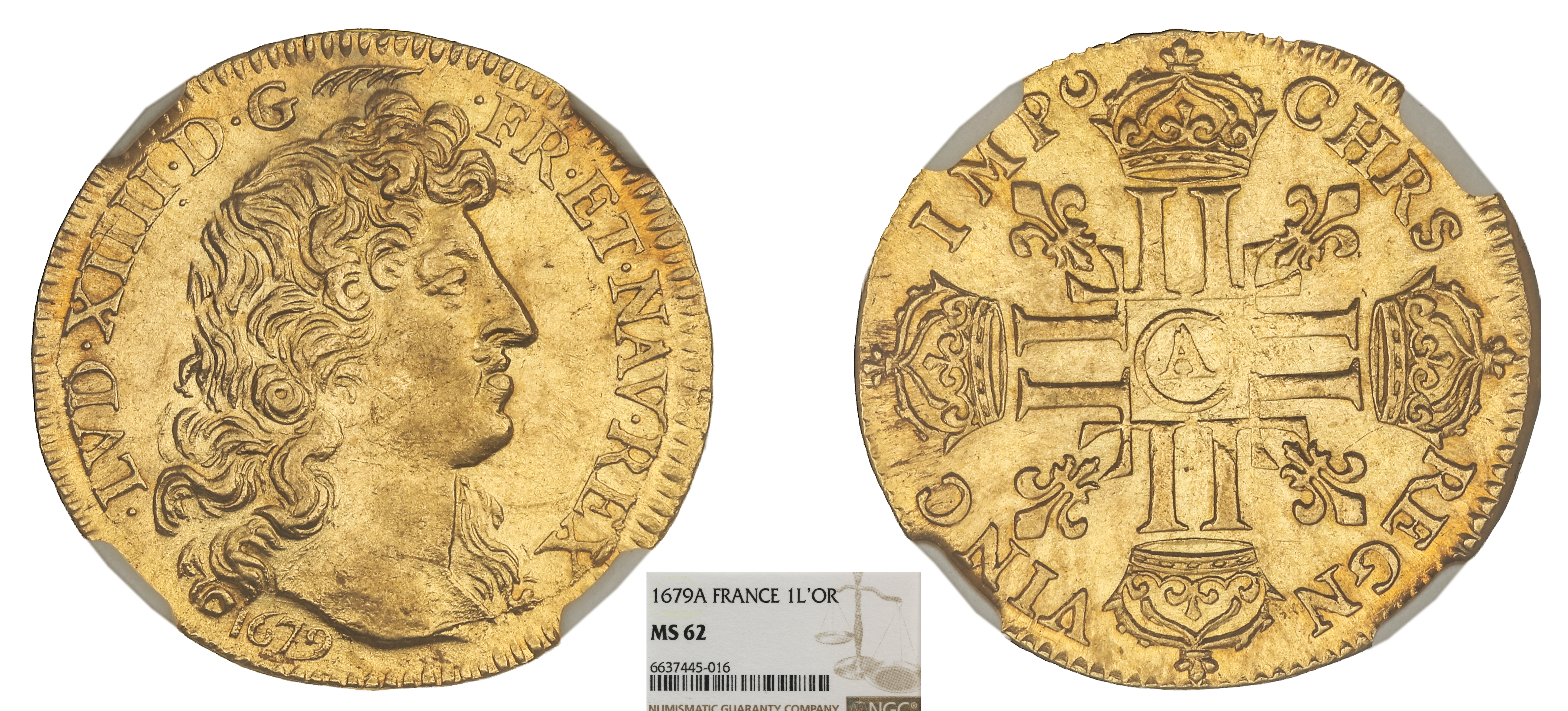 FRANCE - LOUIS XIV - LOUIS D'OR 1679 PARIS - NGC MS62