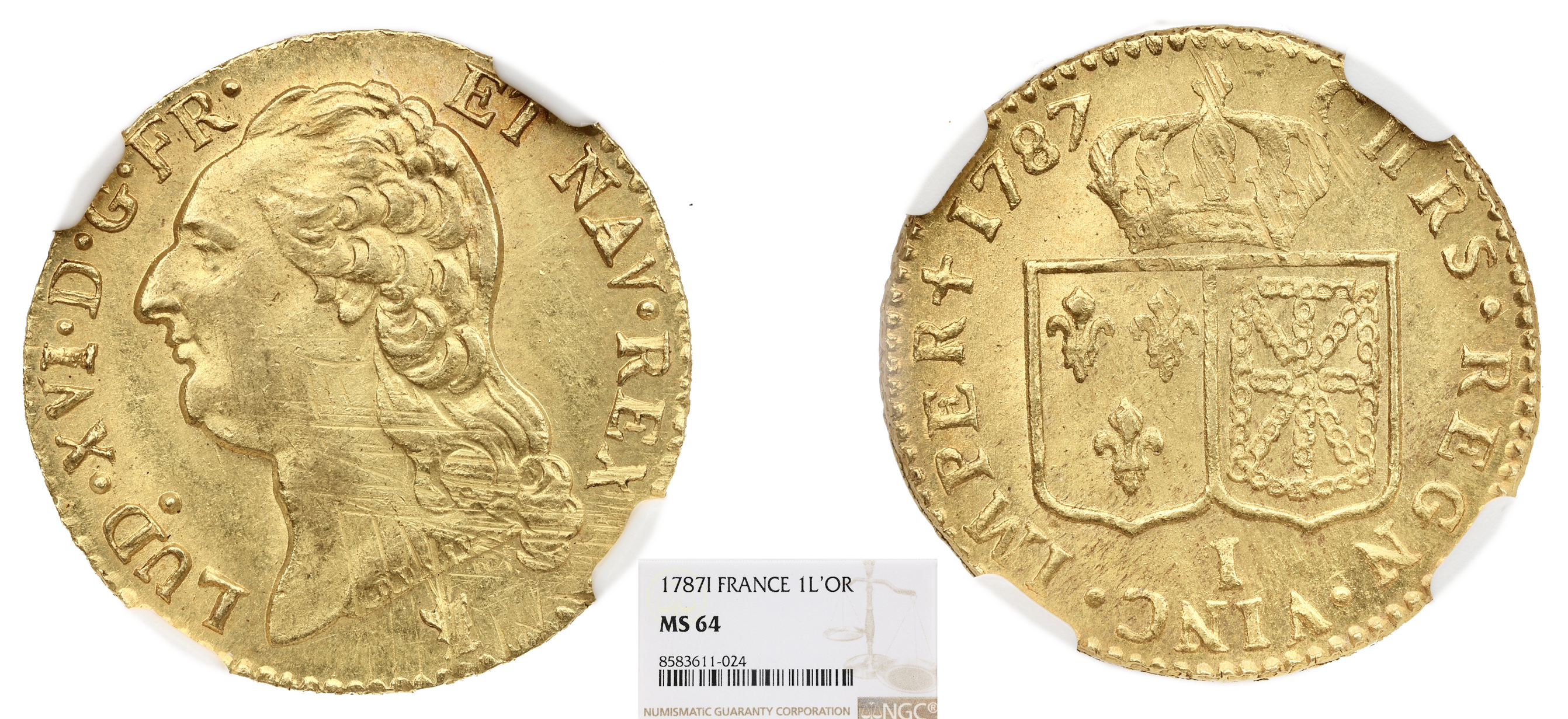 FRANCE - LOUIS XVI - LOUIS D'OR 1787 LIMOGES - NGC MS 64