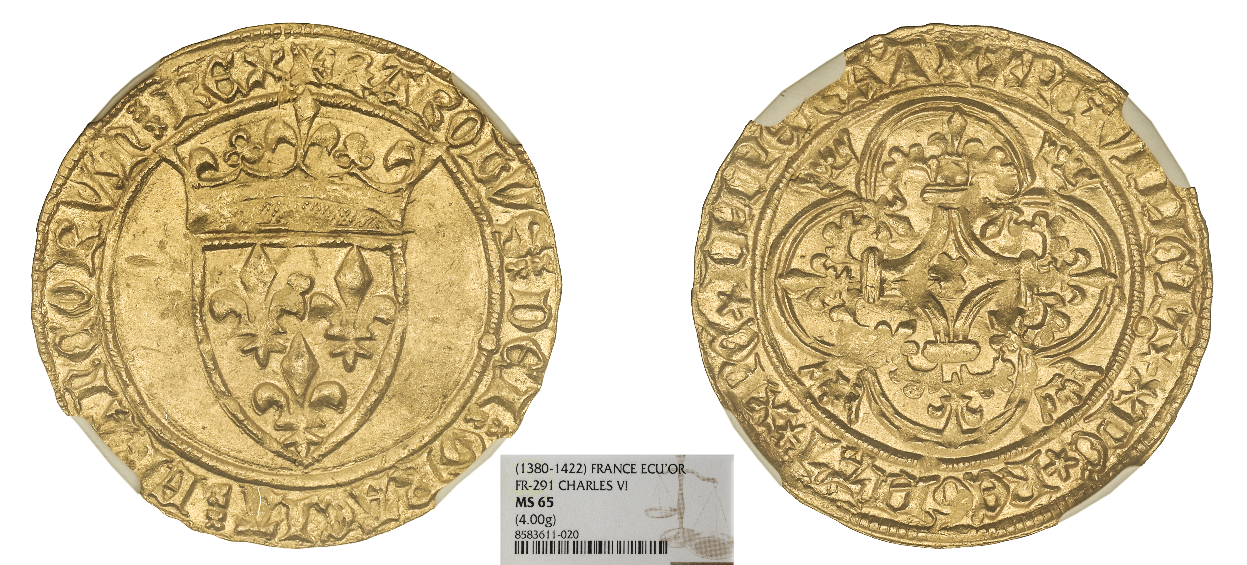 FRANCE - CHARLES VI - ÉCU D'OR À LA COURONNE LA ROCHELLE - NGC MS65